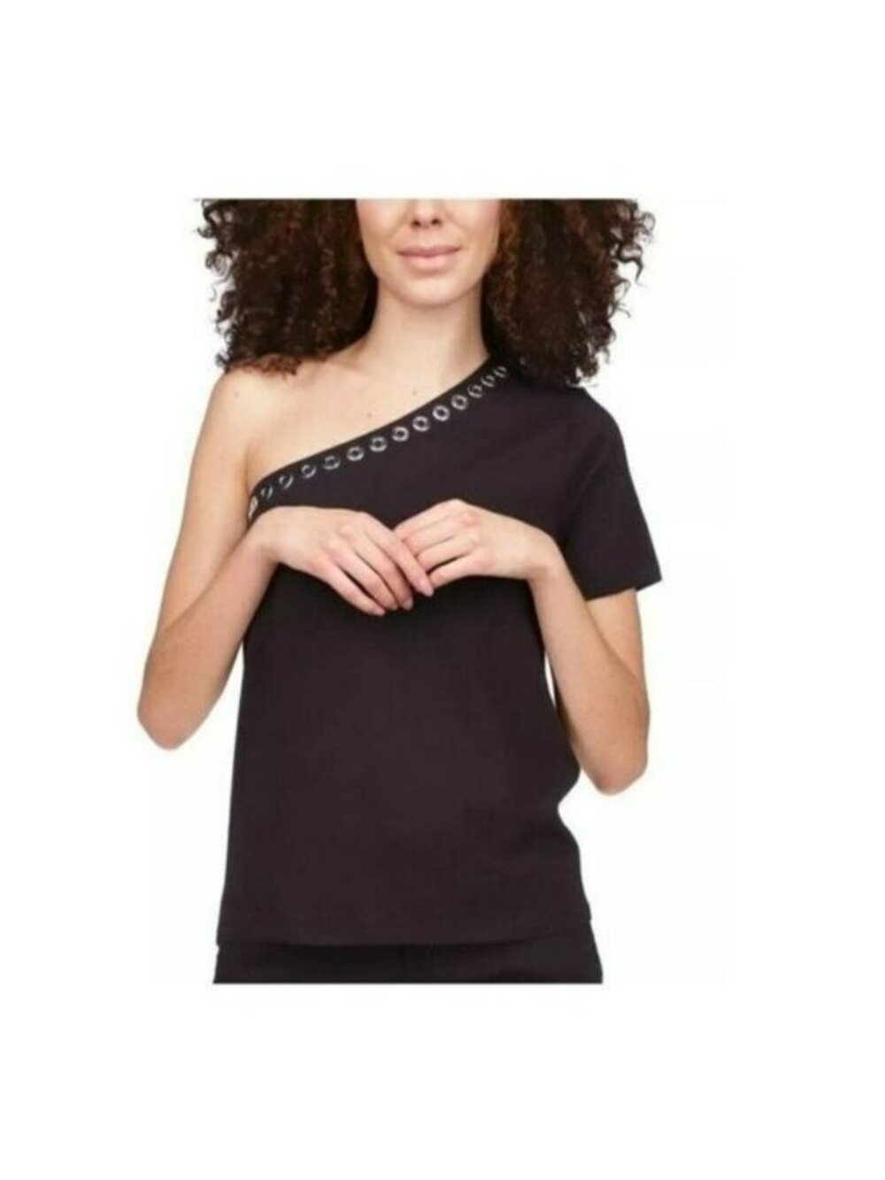 Michael MICHAEL KORS Asymmetrical-Embellished-Neck Top, NWT, SZ XL